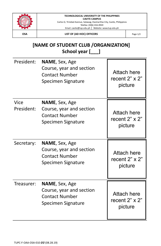 Proposed Plan of Activities