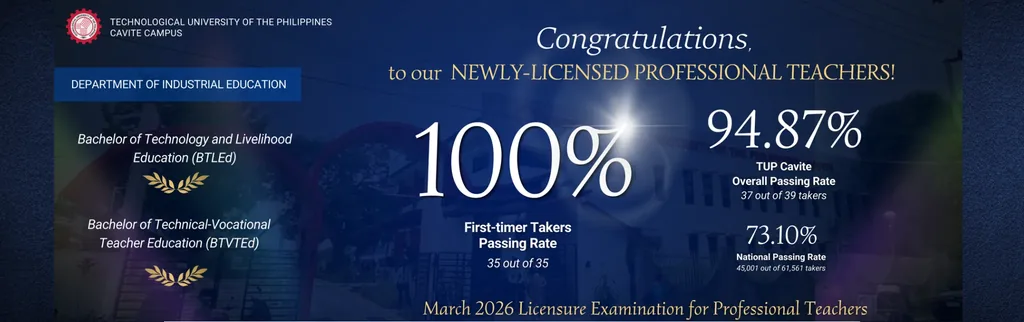 Congratulations to our newly licensed professional teachers: March 2026 LEPT, 100% first-timer passing rate