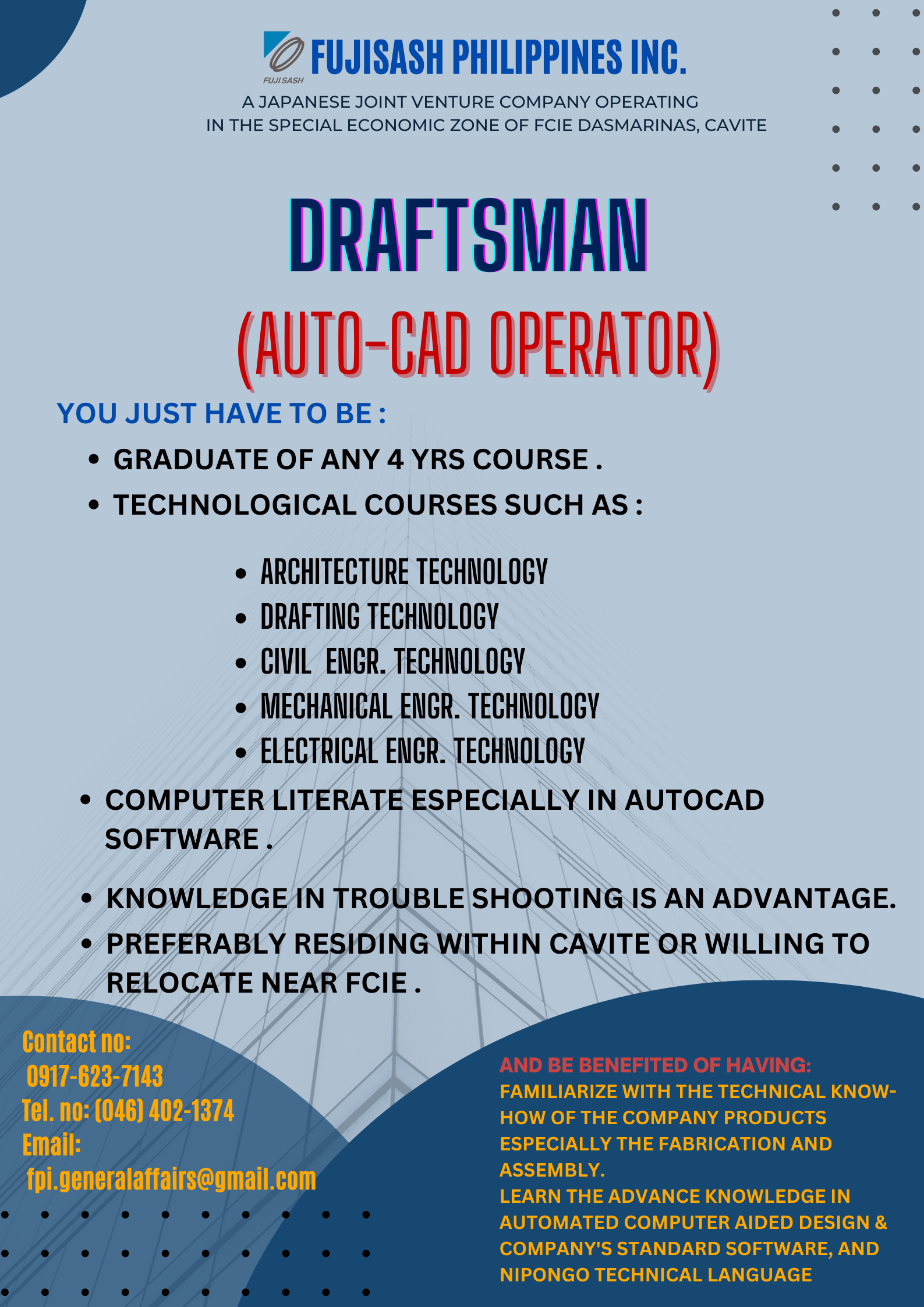 AutoCAD Job Opportunity Poster
